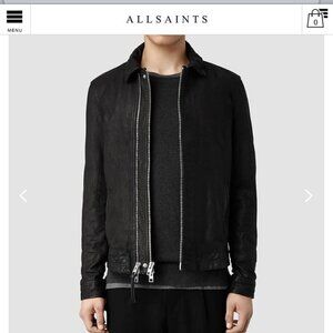 All Saints Varley Leather Jacket -  Men's Size L - Dark Brown